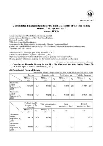 Thumbnail Daiichi Sankyō Financial Statement 2017-h1