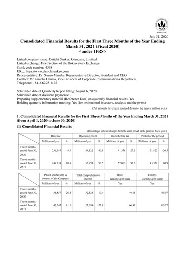Thumbnail Daiichi Sankyō Financial Statement 2020-q1