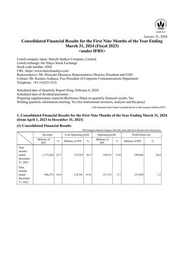 Thumbnail Daiichi Sankyō Financial Statement 2023-9m