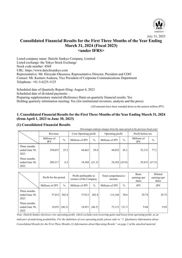 Thumbnail Daiichi Sankyō Financial Statement 2023-q1