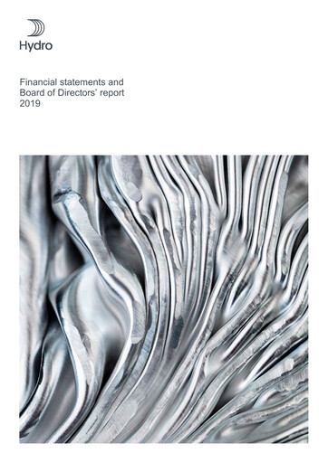 Miniature Norsk Hydro
 Bilan financier 2019