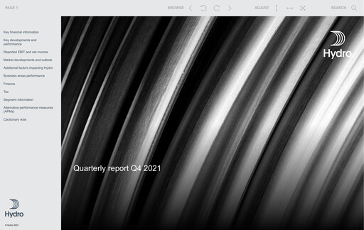 Thumbnail Norsk Hydro
 Quarterly Report 2021-q4