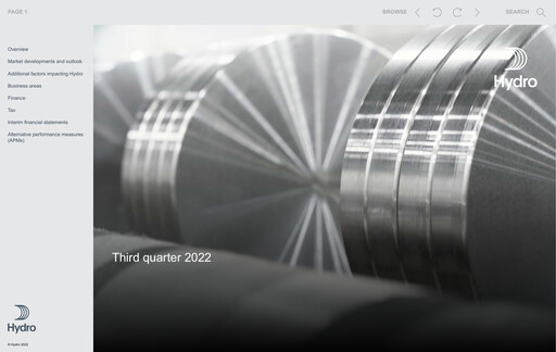 Thumbnail Norsk Hydro
 Quarterly Report 2022-q3