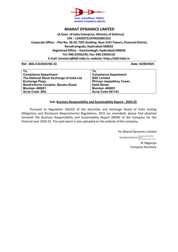 Thumbnail Bharat Dynamics
 ESG Report 2024-2025