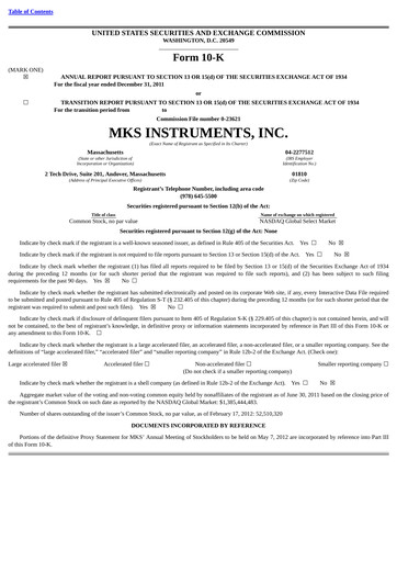 Thumbnail MKS Instruments Annual Report 2011