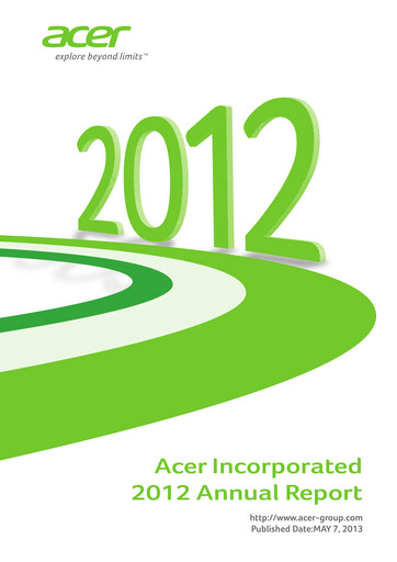 Thumbnail Acer Annual Report 2012