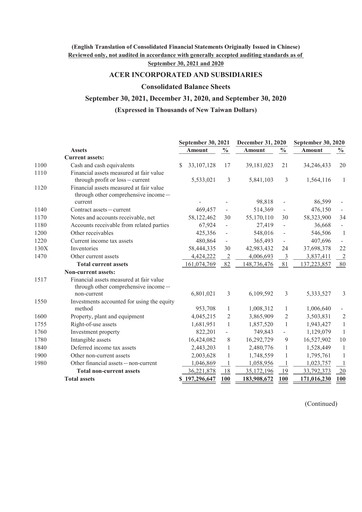 Vorschaubild Acer Quartalsbericht 2021-q3