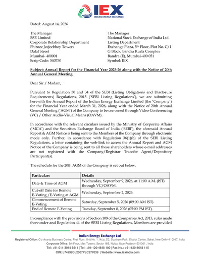 Vorschaubild Indian Energy Exchange
 Jahresbericht 2025-2026
