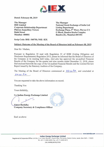 Thumbnail Indian Energy Exchange
 Quarterly Report 2018-q3