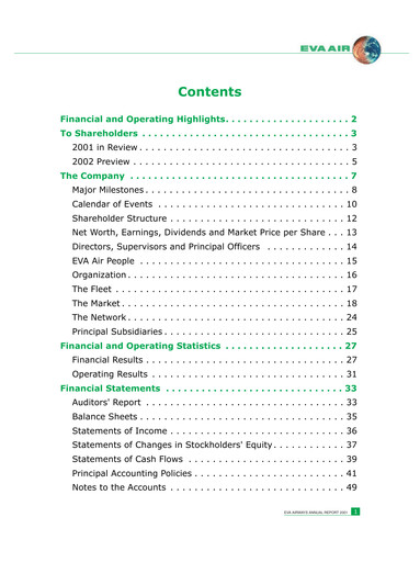Miniature EVA Air
 Rapport annuel 2001
