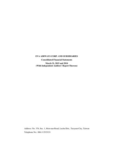 Thumbnail EVA Air
 Quarterly Report 2015-q1