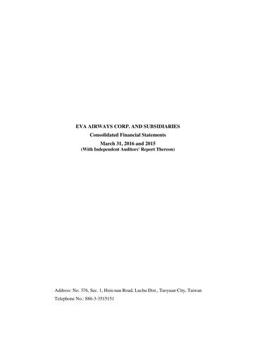Thumbnail EVA Air
 Quarterly Report 2016-q1