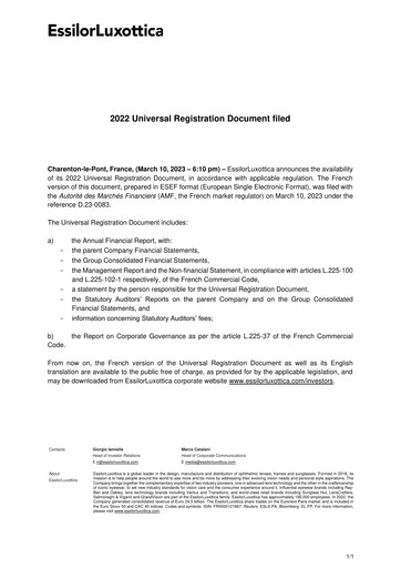 Thumbnail EssilorLuxottica Annual Report 2022