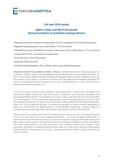 Thumbnail EssilorLuxottica Financial Statement 2019