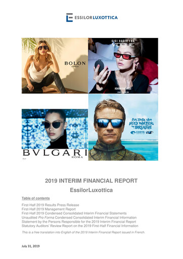 Thumbnail EssilorLuxottica Half-year Report 2019-h1