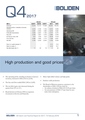 Thumbnail Boliden Quarterly Report 2017-q4