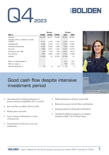 Thumbnail Boliden Quarterly Report 2023-q4
