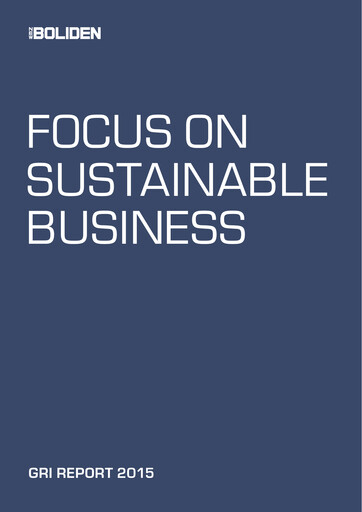 Thumbnail Boliden Sustainability Report 2015