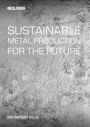 Thumbnail Boliden Sustainability Report 2016