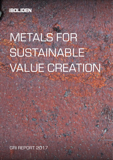 Thumbnail Boliden Sustainability Report 2017