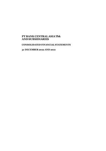 Thumbnail Bank Central Asia
 Financial Statement 2022