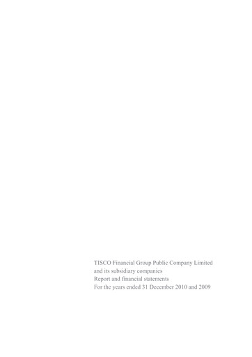 Thumbnail TISCO Financial Group Financial Statement 2010