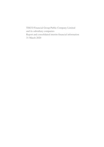 Thumbnail TISCO Financial Group Quarterly Report 2020-q1