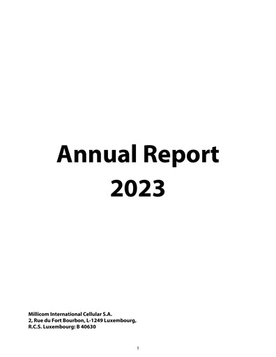 Miniature Millicom Rapport annuel 2023