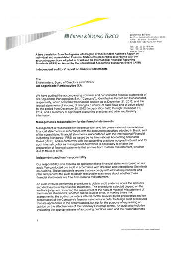 Thumbnail BB Seguridade Participações Financial Statement 2012