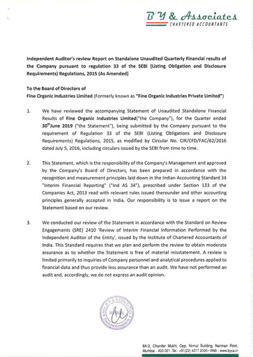 Thumbnail Fine Organics Quarterly Report 2019-q1