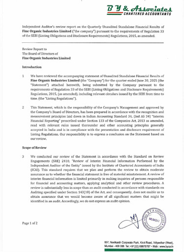 Thumbnail Fine Organics Quarterly Report 2025-q1