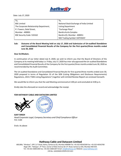 Thumbnail Hathway Quarterly Report 2020-q1