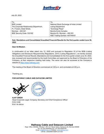 Thumbnail Hathway Quarterly Report 2022-q1