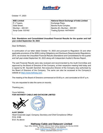 Thumbnail Hathway Quarterly Report 2023-q2