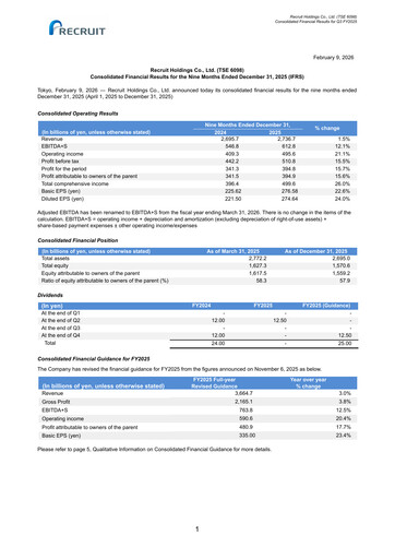 Thumbnail Recruit Quarterly Report 2025-q3