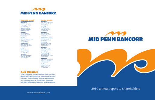 Vorschaubild Mid Penn Bancorp Jahresbericht 2010