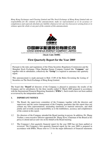 Thumbnail China Shenhua Energy Quarterly Report 2009-q1