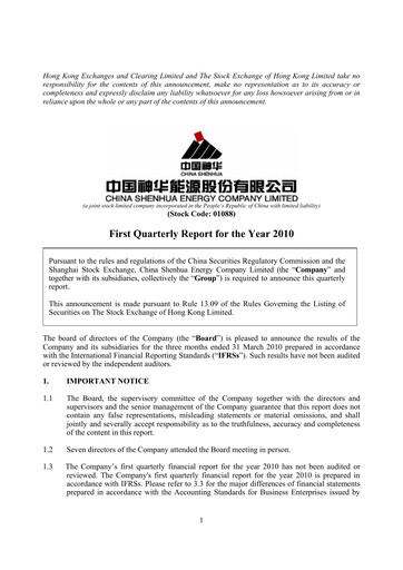 Thumbnail China Shenhua Energy Quarterly Report 2010-q1