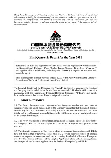 Thumbnail China Shenhua Energy Quarterly Report 2011-q1