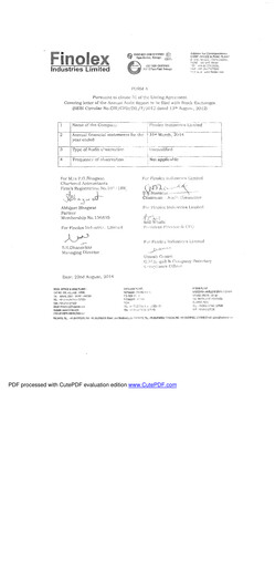 Thumbnail Finolex Industries Annual Report 2013-2014