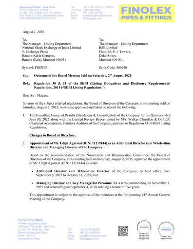 Thumbnail Finolex Industries Quarterly Report 2025-q1