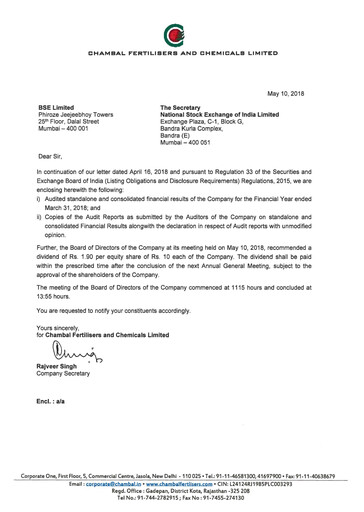 Vorschaubild Chambal Fertilisers
 Finanzbericht 2017-2018