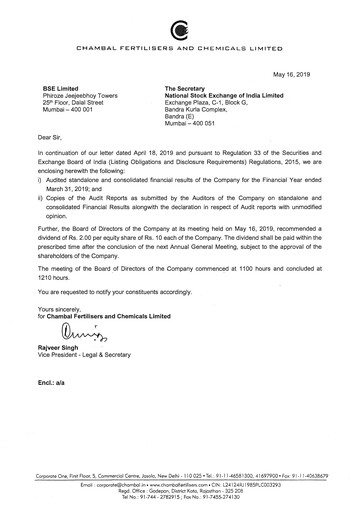 Vorschaubild Chambal Fertilisers
 Finanzbericht 2018-2019