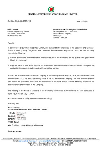 Thumbnail Chambal Fertilisers
 Financial Report 2025-2026