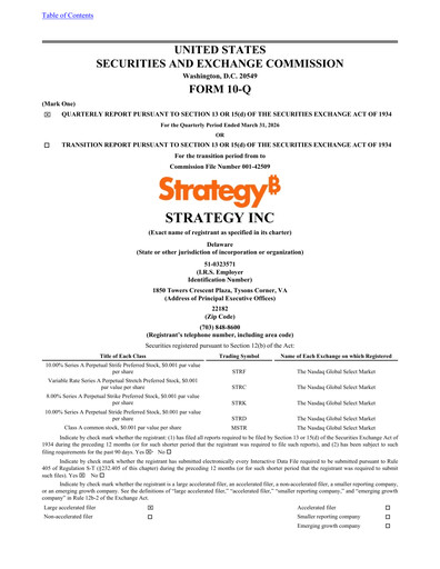 Thumbnail Strategy 
 (MicroStrategy) Quarterly Report 2026-q1