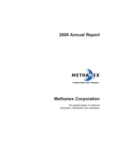 Thumbnail Methanex Annual Report 2006
