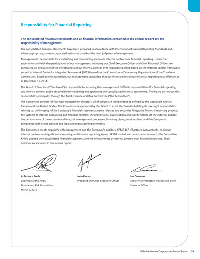 Thumbnail Methanex Financial Statement 2014