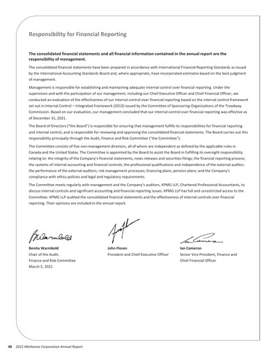 Thumbnail Methanex Financial Statement 2021