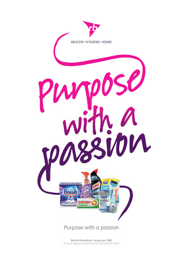 Miniature Reckitt Benckiser
 Rapport annuel 2016