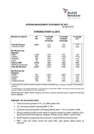 Thumbnail Reckitt Benckiser
 Financial Statement 2013-q1